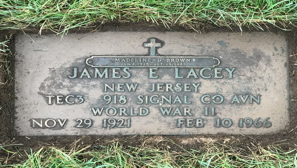 James E Lacey Grave Marker